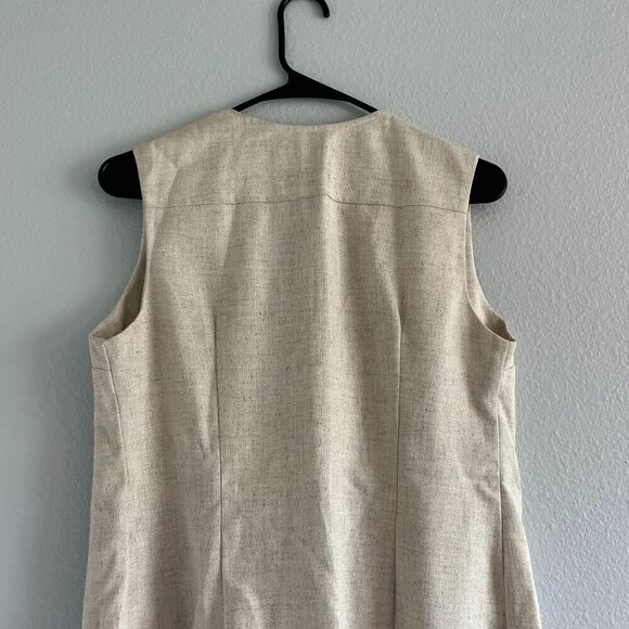 Clobber of London by Mindy Malone Vintage 60's Linen Open Front Vest Khaki OS - Picture 8 of 8